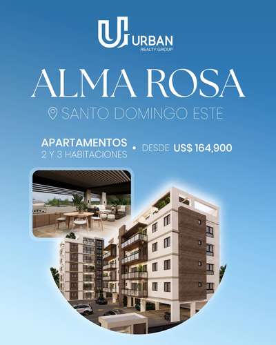 Apartamentos de 2 & 3 Habitaciones en Alma Rosa II Santo Domingo Este