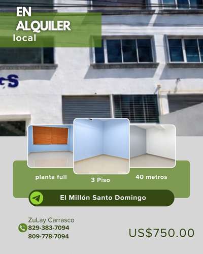 ¡LOCAL EN ALQUILER EN EL MILLÓN, SANTO DOMINGO! 