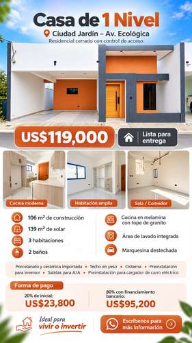Casa en Venta Ciudad Jardín Av. Ecológica | 3 Hab, Lista | Inicial 20% - Imagen 8