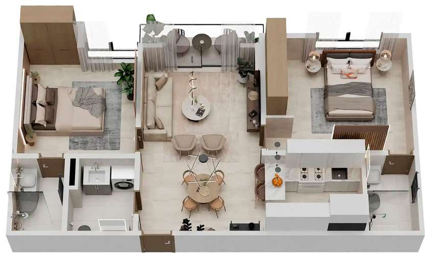  Venta Apartamento de 80 mts2 en construcción de 2 hab, 2.5 Baños en Bella Vista, Santo Domingo, con lujo y confort.