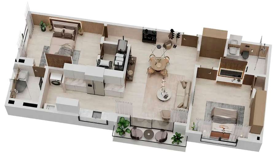 Venta Apartamento de 91 mts2 en construcción de 2 hab, 2 Baños en Bella Vista, Santo Domingo, con lujo y confort.