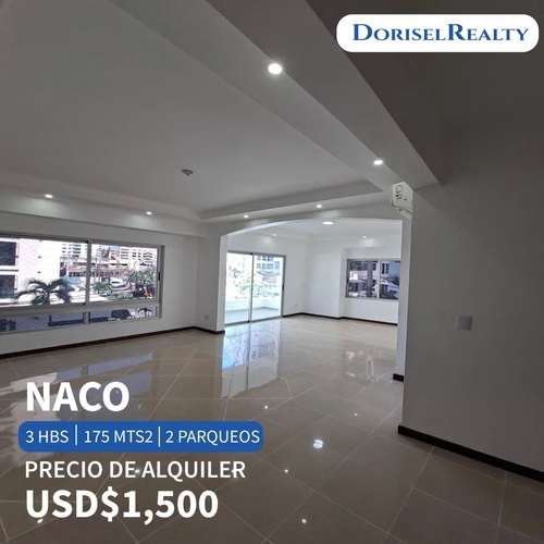 ALQUILER DE PRECIOSO APARTAMENTO EN LO MEJOR DE NACO