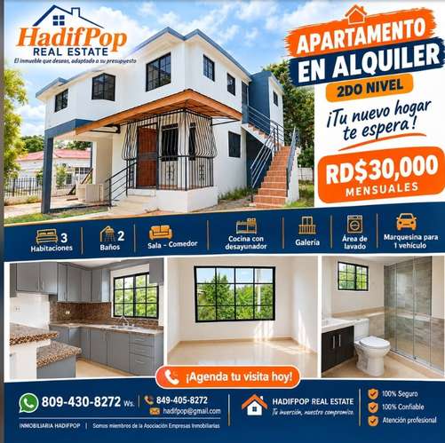  Apartamento en Alquiler – 2.º Nivel | Urbanización Aros Carrau  