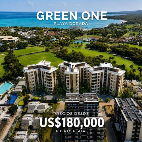APARTAMENTOS EN VENTA EN PLAYA DORADA, PUERTO PLATA  Con Club de Playa Green One   Apartamentos desde 54 m²  Disponibl