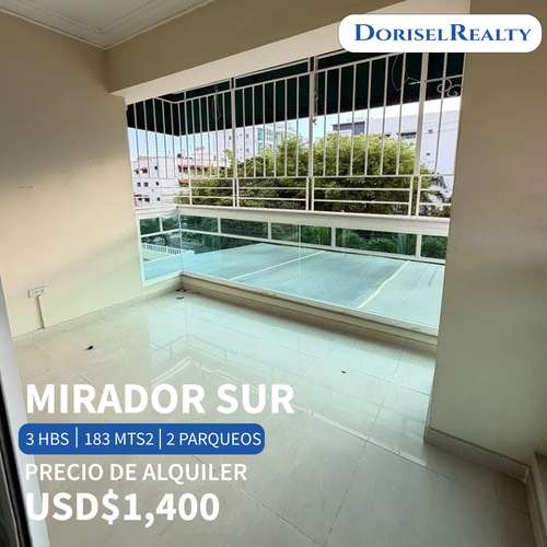 ALQUILER DE PRECIOSO APARTAMENTO UBICADO EN MIRADOR SUR