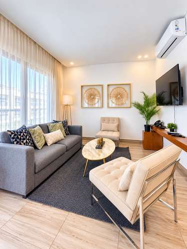 Se renta amplio apartamento amueblado de 1 habitación en torre exclusiva de concepto moderno en Piantini - Imagen 2