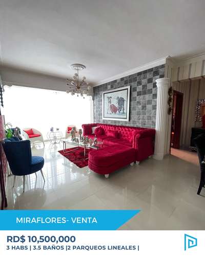 Venta apartamento en Miraflores de 3 habitaciones c/u con u baño
