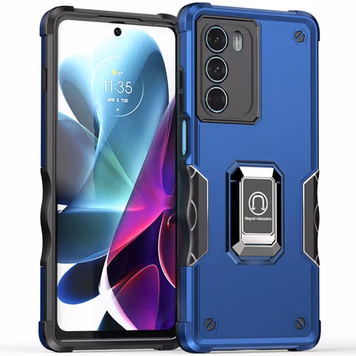 Estuche antigolpes con soporte y anillo magnético para teléfonos Motorola G200 5G
