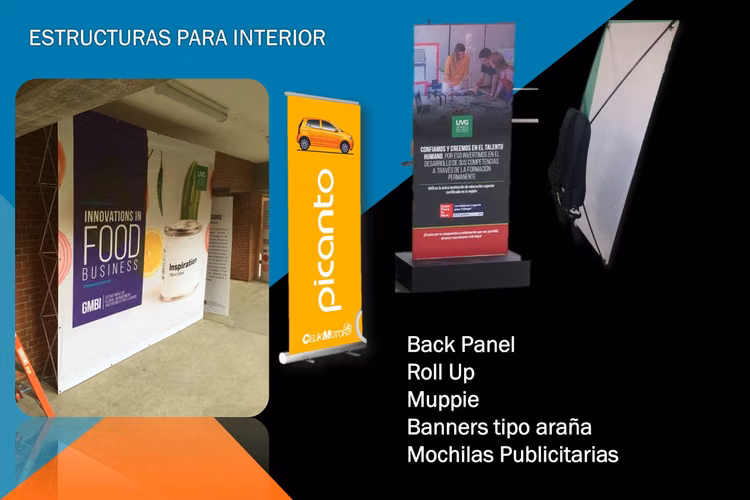Back Panel, roll up, Banners, Mochilas Publicitarias