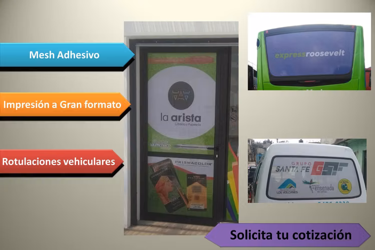 Rotulaciones vehiculares, mesh adhesivo, vinil adhesivo