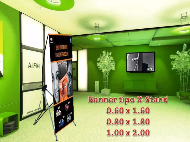 Estructura tipo araña, banner publcitarios, mantas