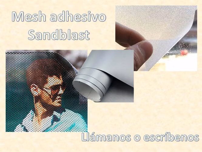 Mesh adhesivo, sandblast