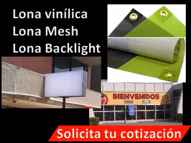 Lona mesh, lona backlight, mantas vinilicas