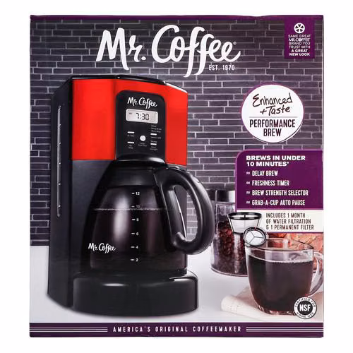 Cafetera de 12 Tazas marca Mr. Coffee, Nuevo y Sellado!