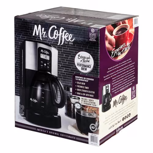 Cafetera de 12 Tazas marca Mr. Coffee, Nuevo y Sellado!