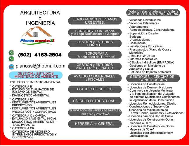 TRAMITES Estudios de Impacto categorías CR,  C,  C+ PGA,   B1  y  B2