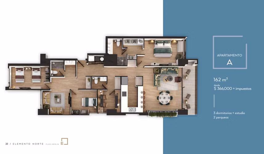 Elemento Norte Plaza Berlín | Zona 13 | Apartamentos nuevos de 3 habitaciones - Imagen 12