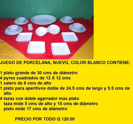 Combos de Vajillas de Porcelana