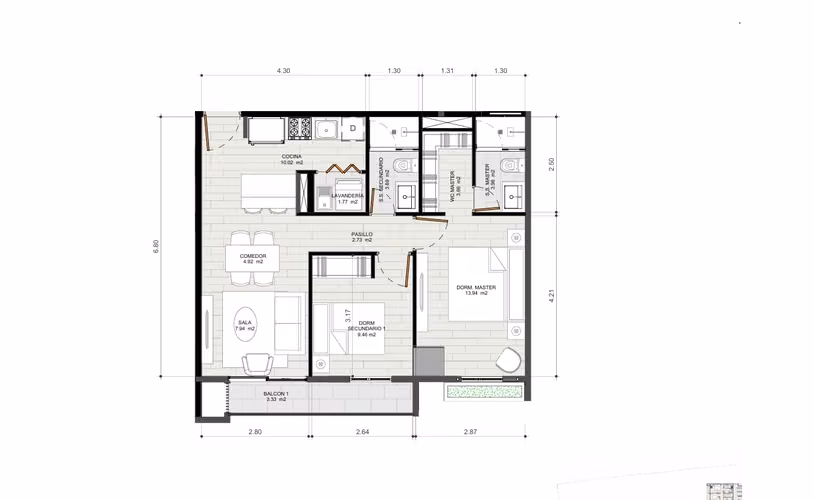 Venta en Viana Apartamentos Zona 10 | 2 Habitaciones