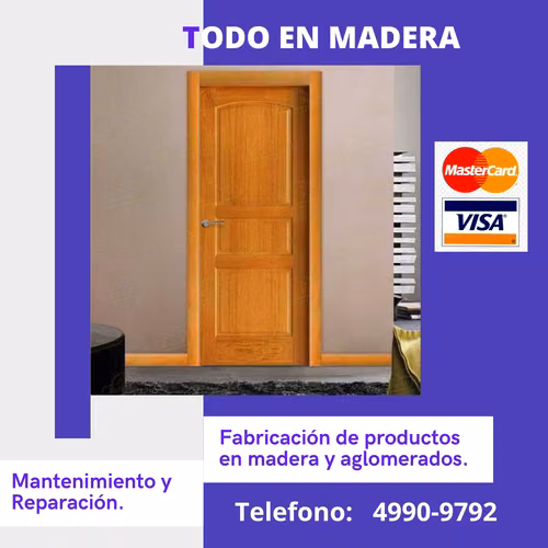 Puertas de madera, plywood y mdf