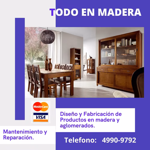 Muebles de madera para comedor.