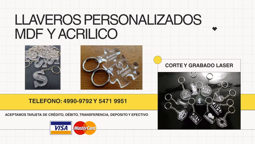 Llaveros de acrílico personalizados