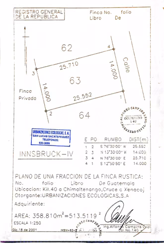 VENDO 3 TERRENOS INNSBRUCK SANTO DOMINGO XENACOJ