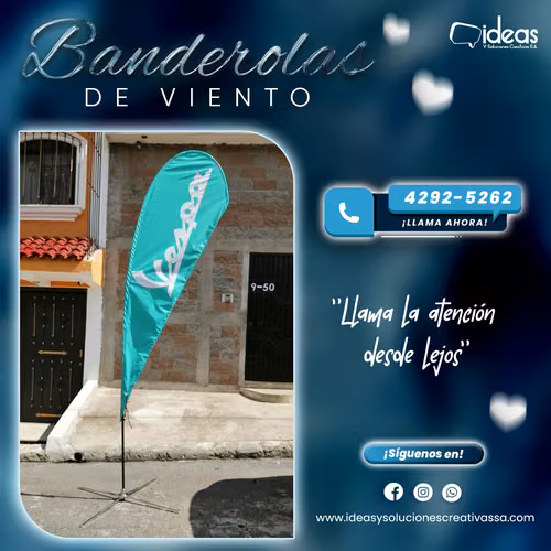 BANDEROLAS TIPO GOTA DE VIENTO