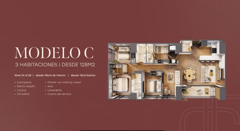 Apartamentos nuevos en CETRI 5ta Avenida Zona 14 | 3 Habitaciones - Imagen 2