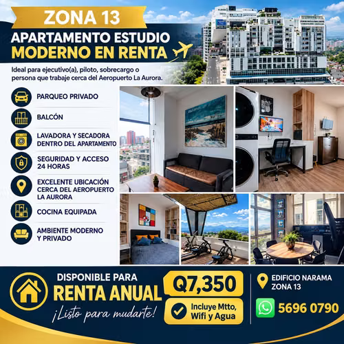 Edificio Narama zona 13 Incluye Mtto. 