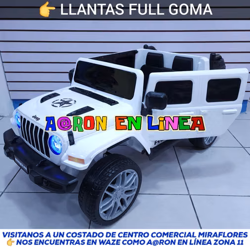 JEEP RUBICÓN 4x4 CON LLANTAS DE GOMA PARA NIÑOS - Imagen 2