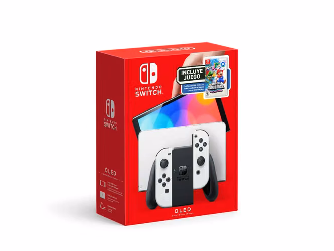 Consola Nintendo Switch OLED Blanco Bundle Super Mario Bros. Wonder