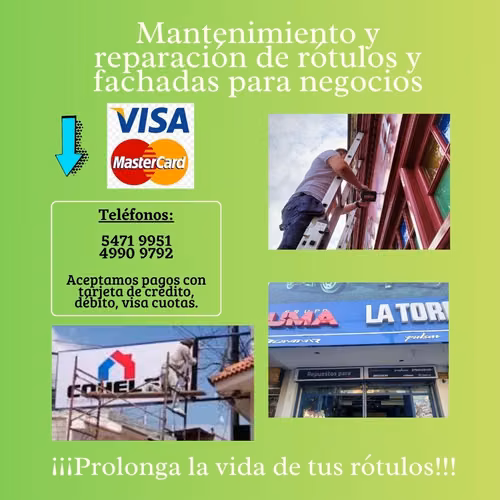 Mantenimiento y reparación de rótulos y fachadas para negocios