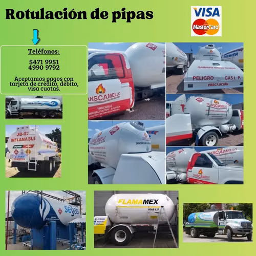 Rotulación o branding para pipas y transporte pesado