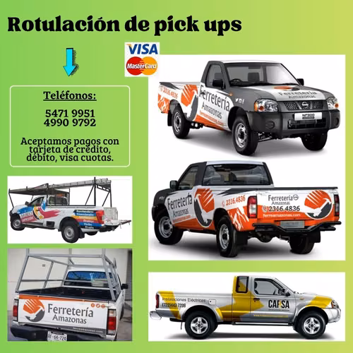 Rotulación o branding para pick ups y transporte de reparto