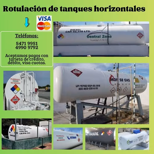 Rotulación o branding para tanques horizontales y contenedores
