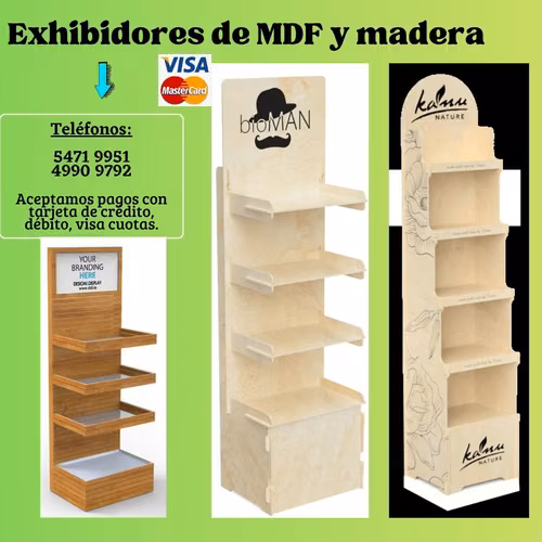 Exhibidores de mdf y plywood