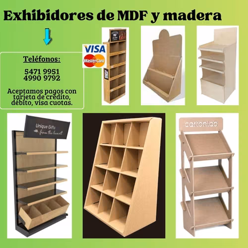 Exhibidores de madera para publicitar tus productos y tu marca