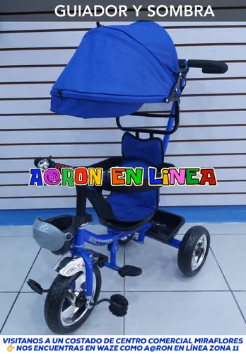 TRICICLO CON GUIADOR Y SOMBRA PARA NIÑOS - Imagen 2