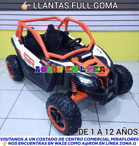 CAN AM SR AMERICANO 4x4 CON LLANTAS DE GOMA PARA 2 NIÑOS GRANDES