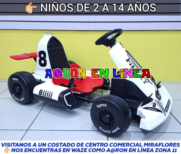 GO KART ELÉCTRICO CON ASIENTO AJUSTABLE PARA NIÑOS DE 2 A 14 AÑOS