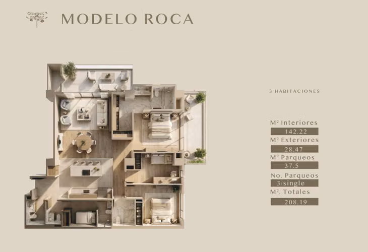 Apartamentos Exclusivos en Bravante El Legado del Bosque Zona 16 | 3 Habitaciones