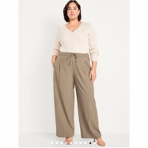 Pantalón Old Navy High-Waisted Billie Taupe Brown Wide-Leg Trouser - Talla: XL - Nuevo - Imagen 5
