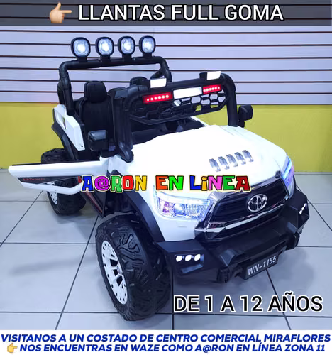 TOYOTA 4x4 CON LLANTAS DE GOMA PARA 2 NIÑOS GRANDES - Imagen 2