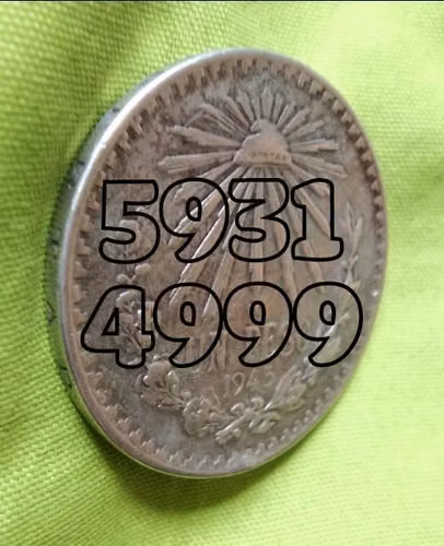 LIBERTAD 1945 M UN PESO RESPLANDOR MÉXICO MONEDA ANTIGUA PLATA - Imagen 2