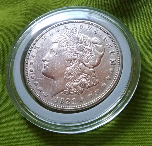 SILVER 1921 D LIBERTY MORGAN ONE DOLLAR MONEDA ANTIGUA USA PLATA