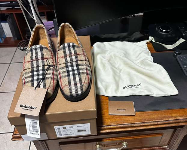 Burberry - Check Wool - Felt Loafers - Originales - Nuevos -  - Imagen 6