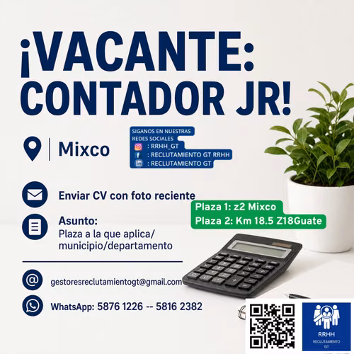 Auxiliar Contable con Excel Intermedio o Avanzado