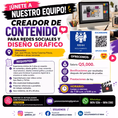 ¡Haz destacar nuestra marca en el mundo digital! (Santa Catarina Pinula). diseñador grafico