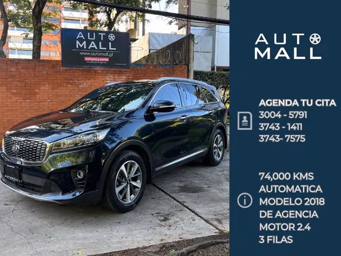 Kia Sorento EX año 2018 de agencia 3 filas